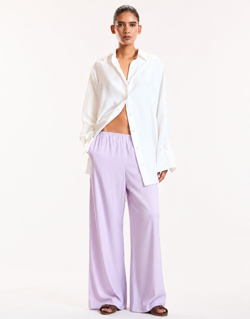 LILAC SATIN LOUNGE PANTS