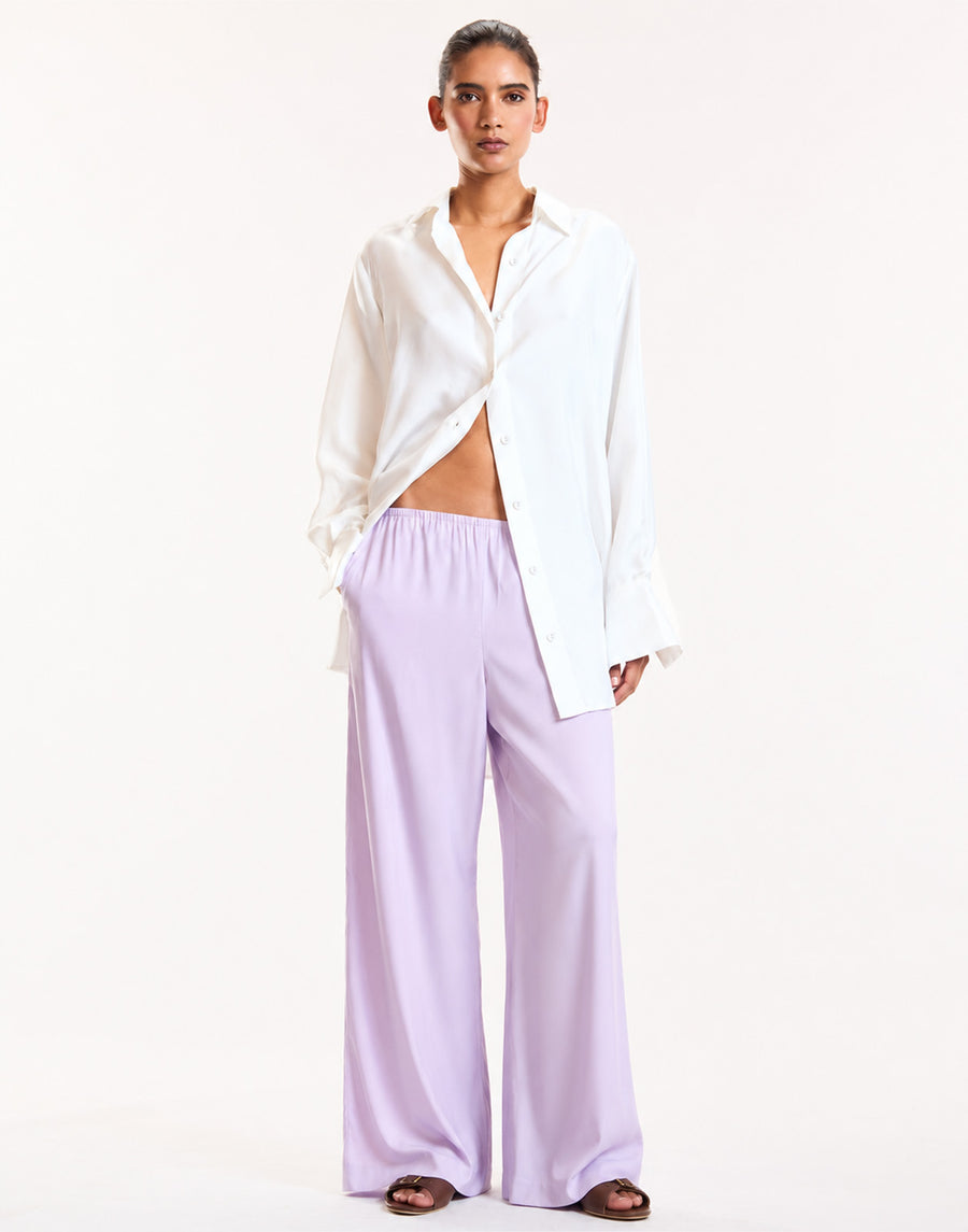 LILAC SATIN LOUNGE PANTS