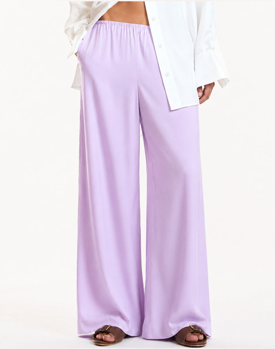 LILAC SATIN LOUNGE PANTS