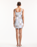 Multi Color Patchwork Mini Dress 