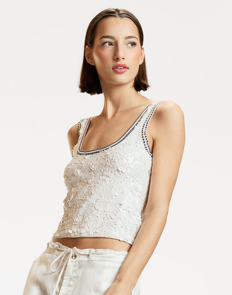 Match Point Sequin Tank