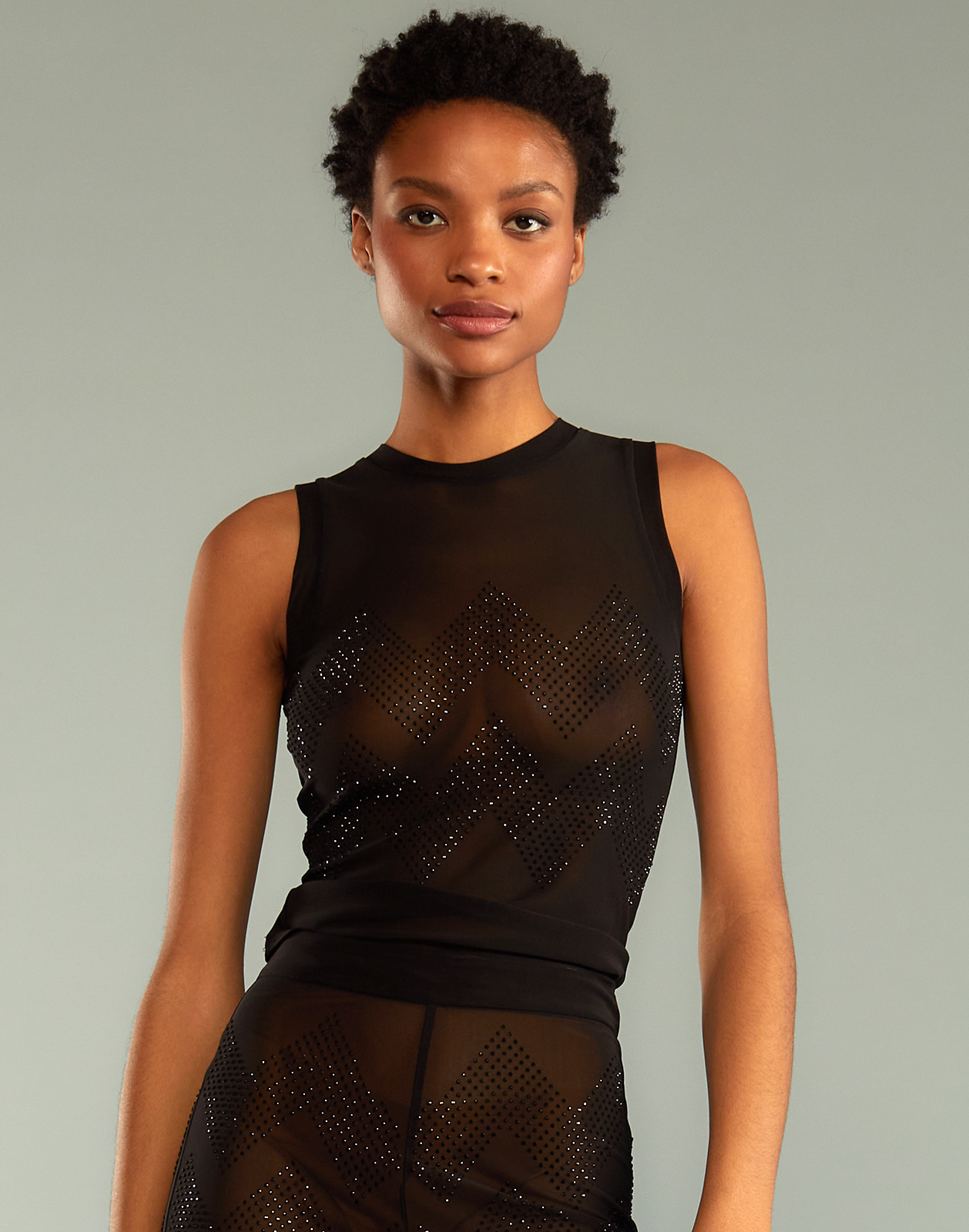 Sleeveless mesh top on sale