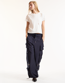 Cynthia Rowley Navy Pinstripe Cargo Pant