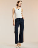 Navy Side Stripe Kick Flare Pants 
