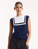 Navy Nautical Sleeveless Sweater
