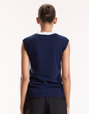 Navy Nautical Sleeveless Sweater