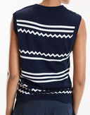 Navy Sleeveless Ziggy Knit Top