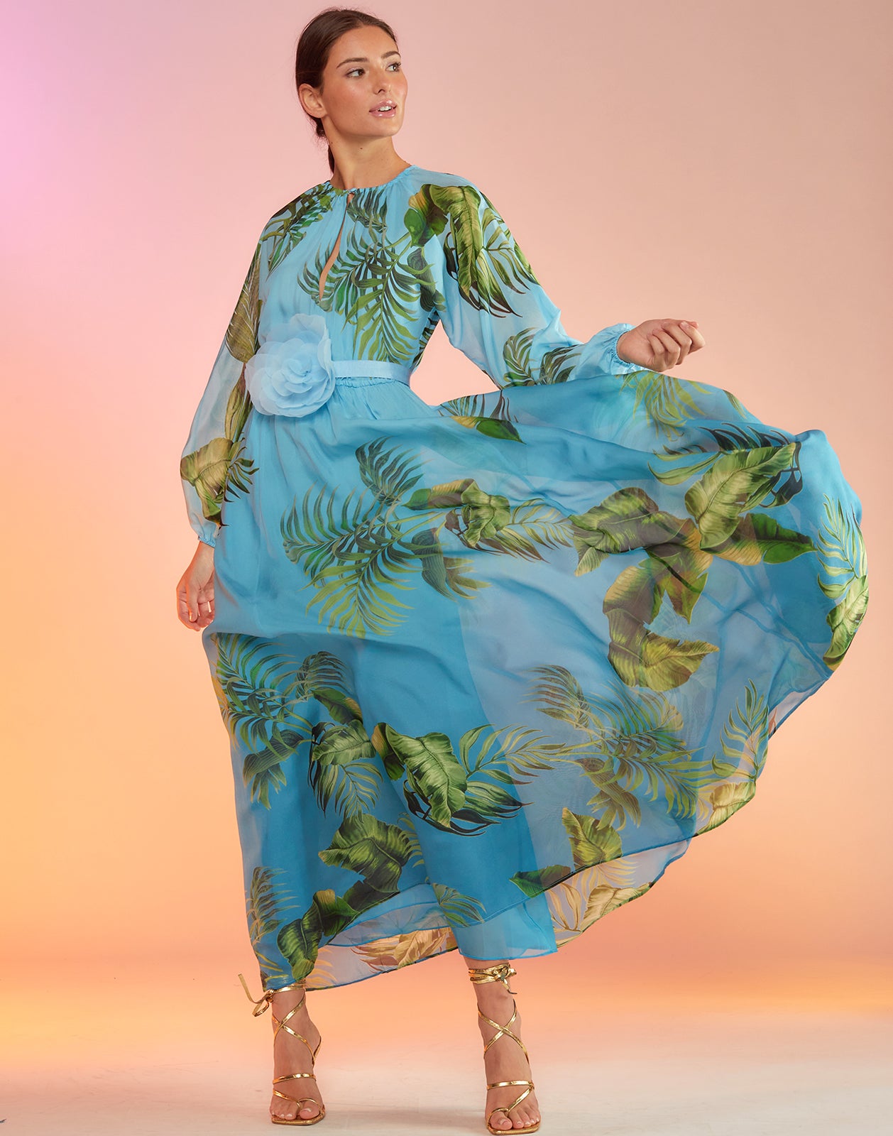 printed silk dress