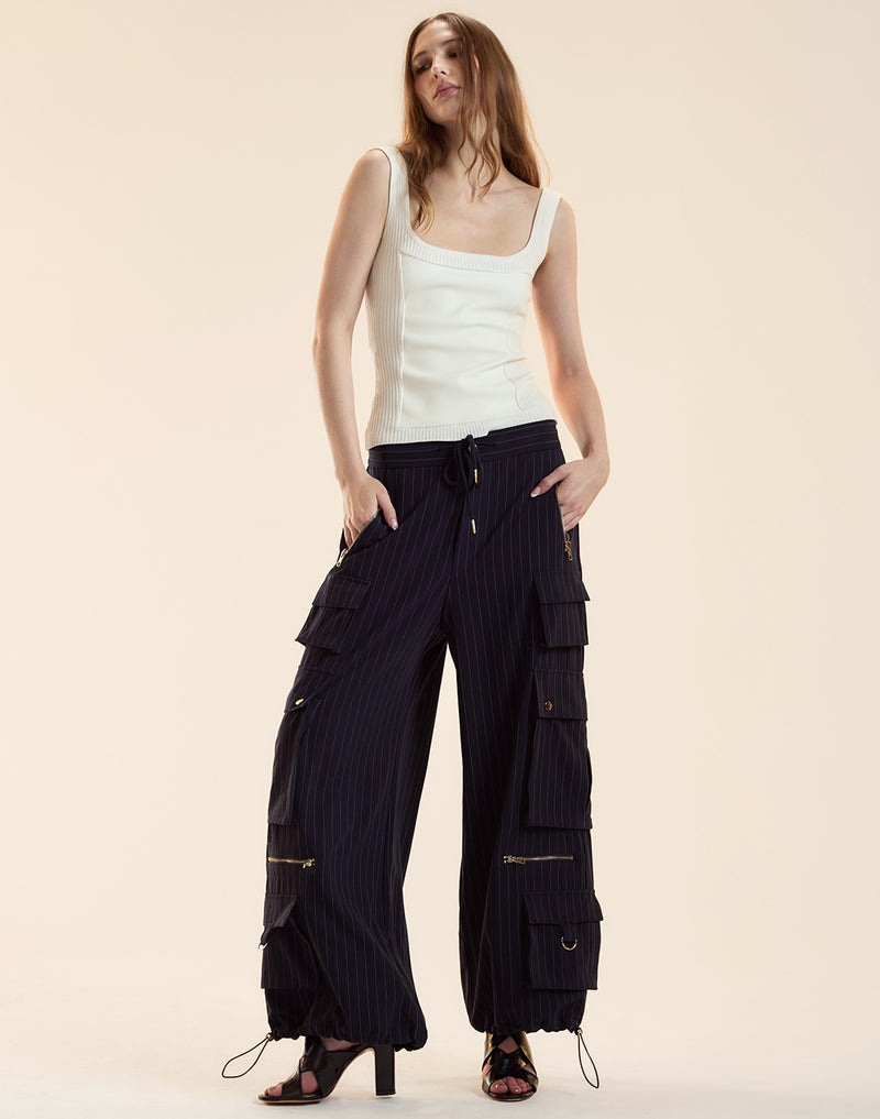 Pinstripe Cargo Pants