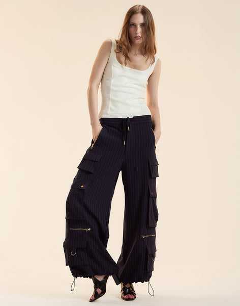 Pinstripe Cargo Pants – Cynthia Rowley