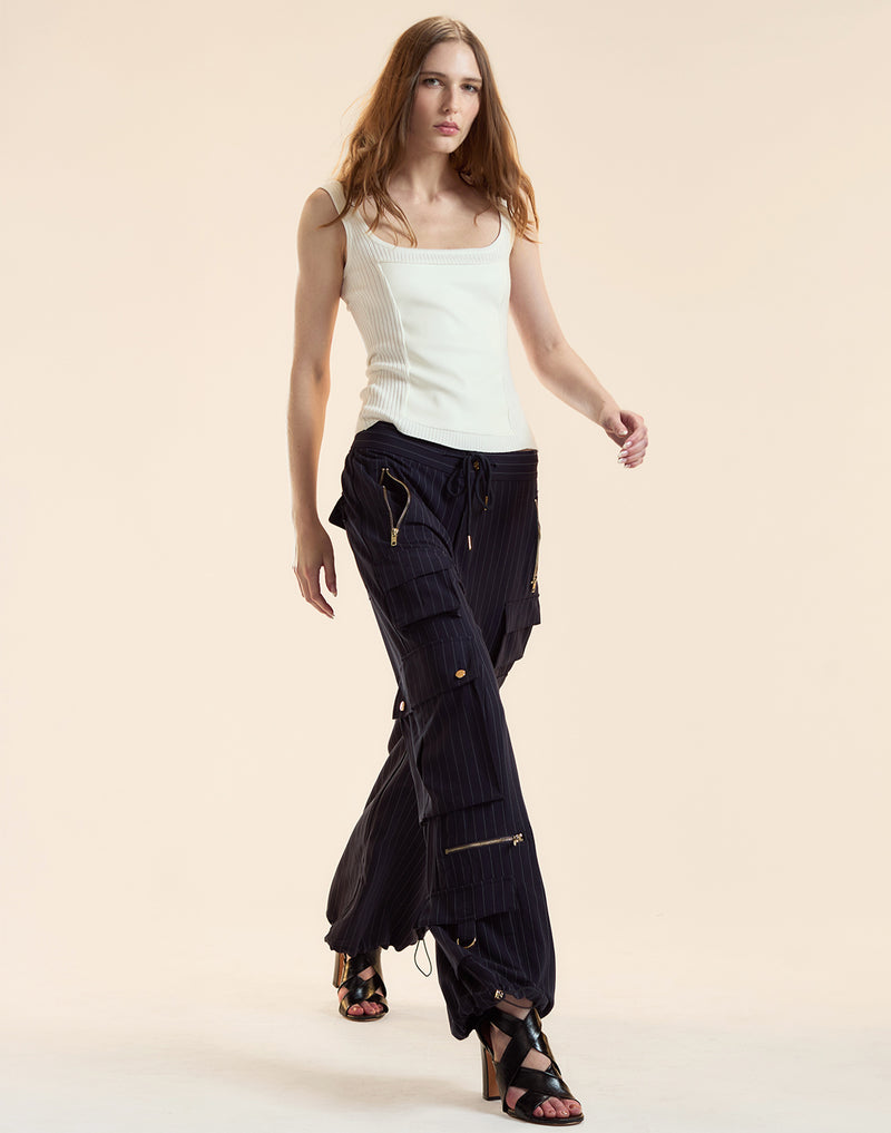 Pinstripe Cargo Pants