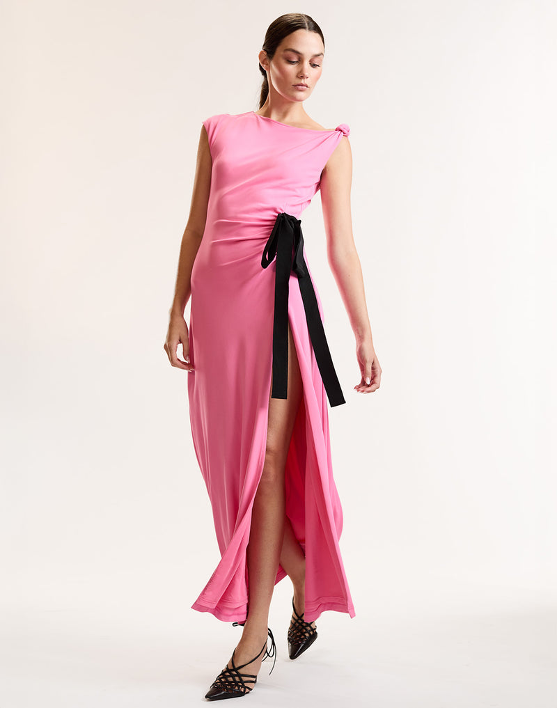 Valentina Shoulder Ribbon Tie Dress