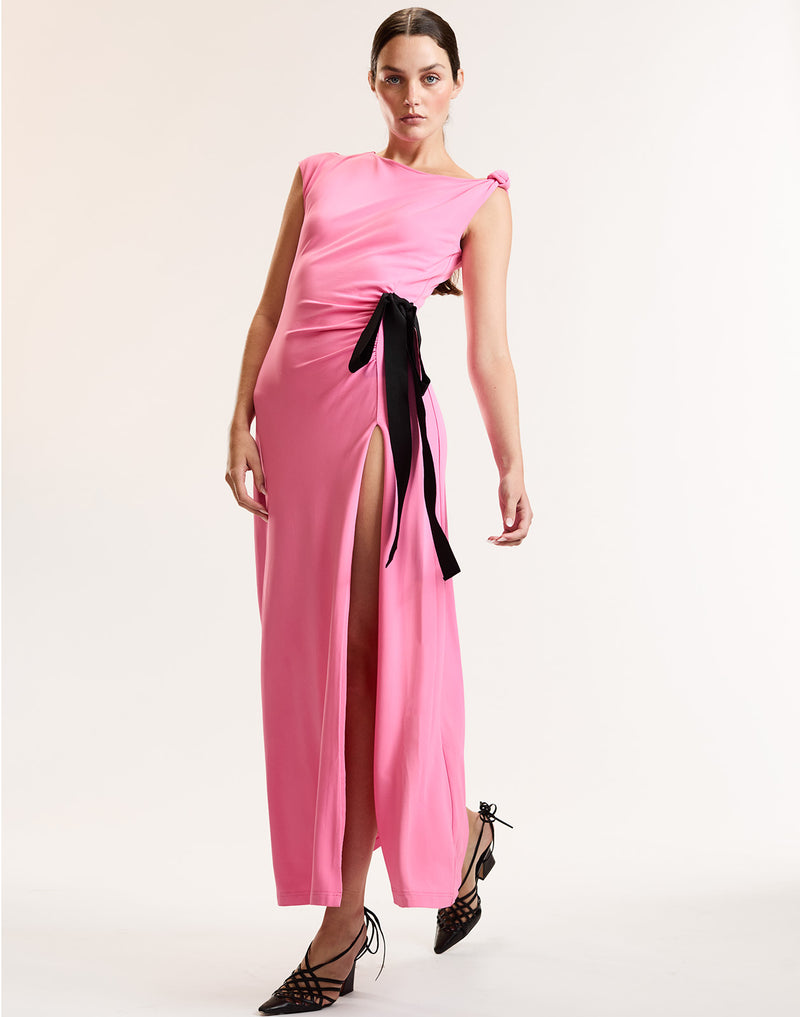 Valentina Shoulder Ribbon Tie Dress