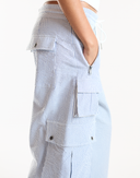 Blue Pinstripe Cargo Pants 