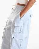 Blue Pinstripe Cargo Pants 