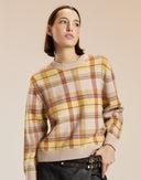 Camel Plaid Intarsia Sweater 