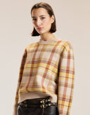 Camel Plaid Intarsia Sweater 