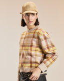 Camel Plaid Intarsia Sweater 