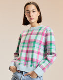 Blue Plaid Intarsia Sweater