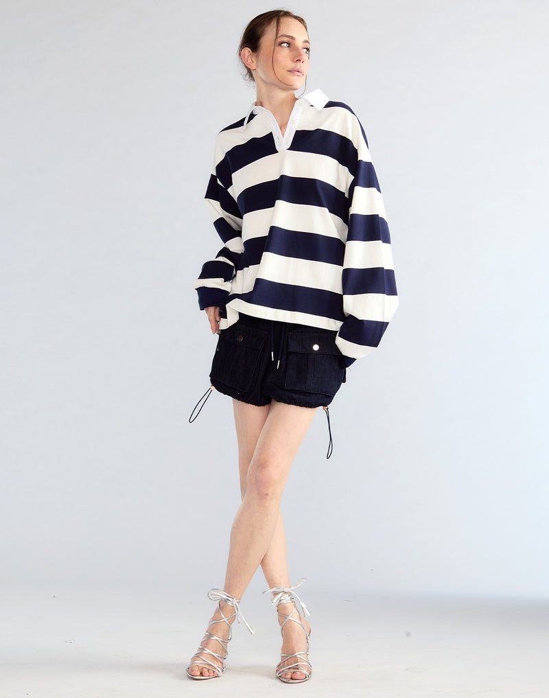 Cynthia Rowley Ardie Striped Rugby Shirt