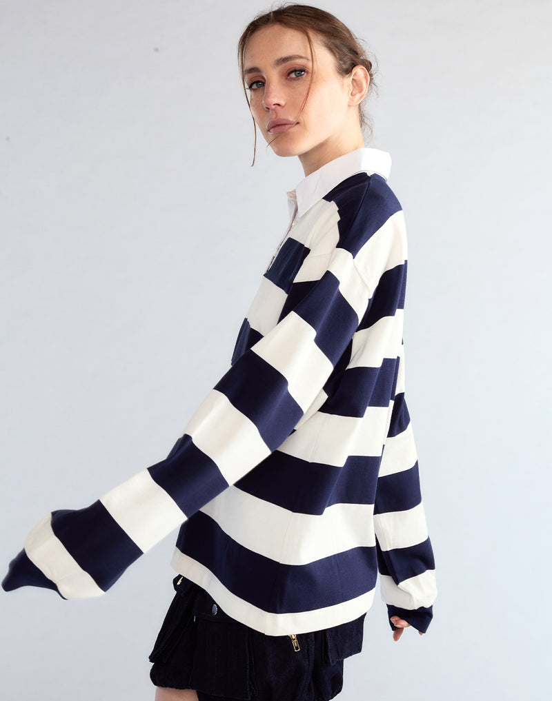Cynthia Rowley Ardie Striped Rugby Shirt