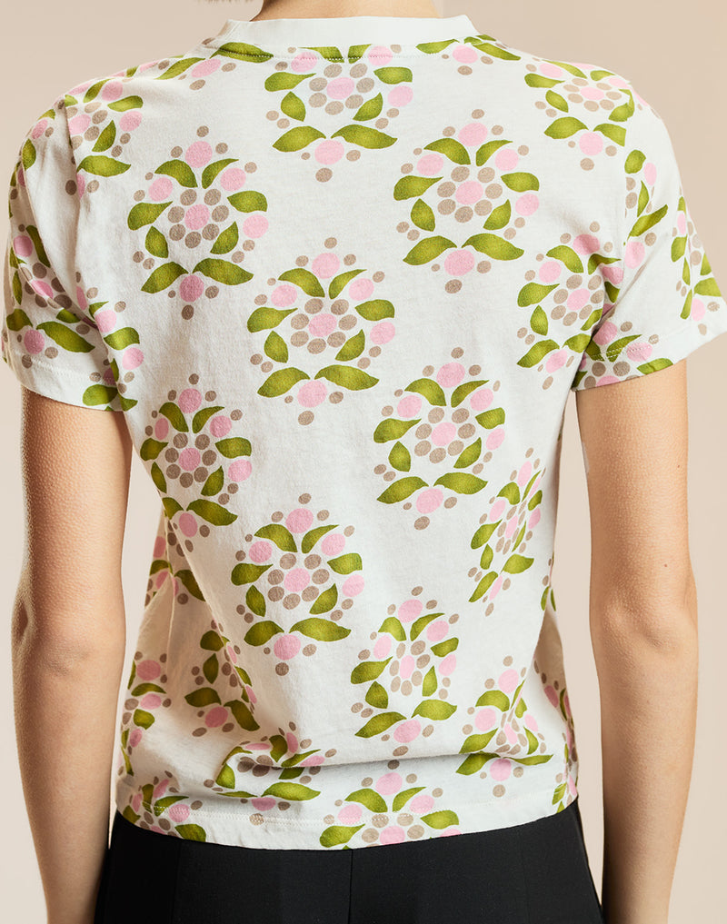 White Floral Printed Tee 
