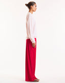RED SATIN LOUNGE PANTS