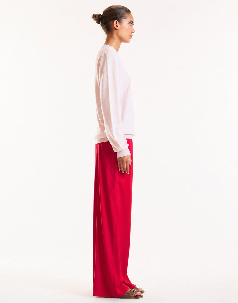 RED SATIN LOUNGE PANTS