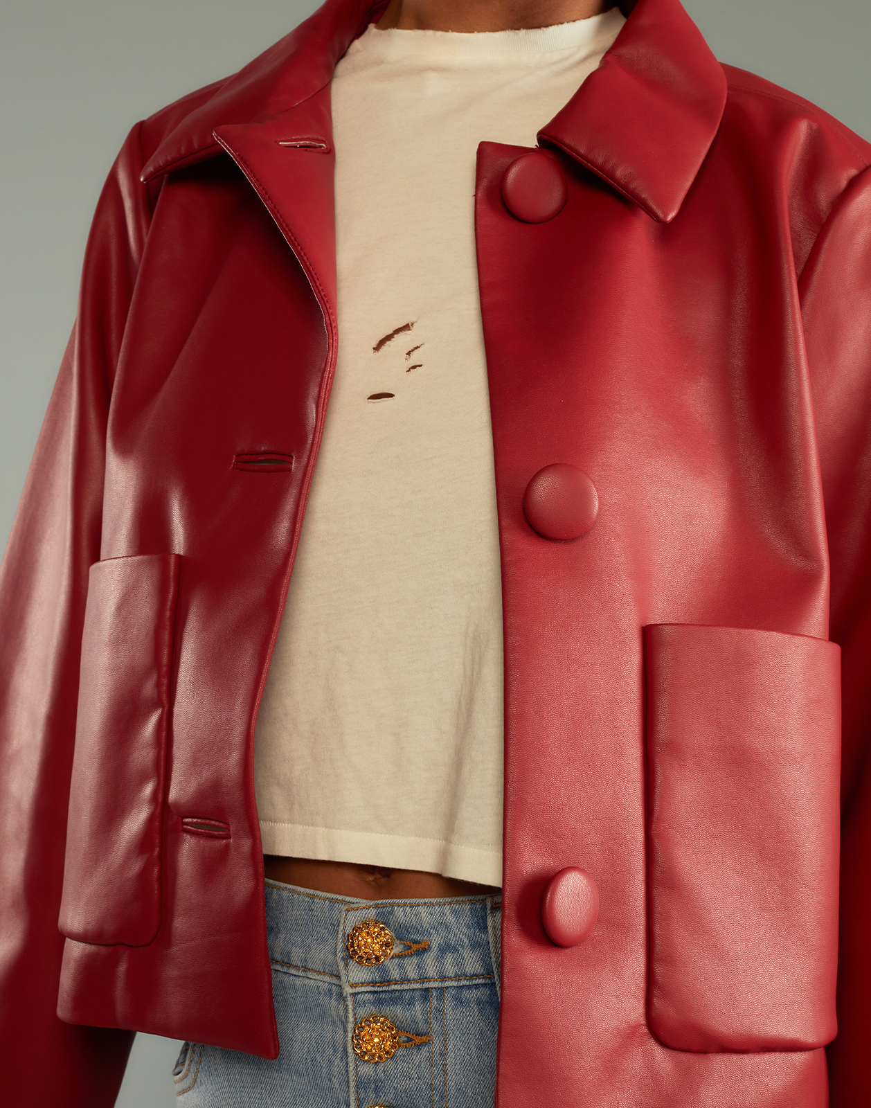 Vegan Leather Jacket Cynthia Rowley