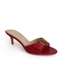 Red Buckle Kitten Heel