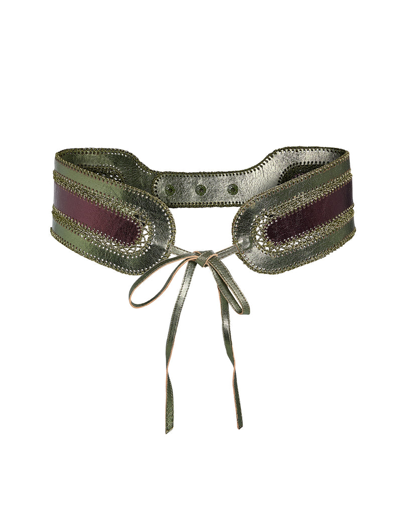 Cynthia Rowley Metallic Vegan Leather Belt