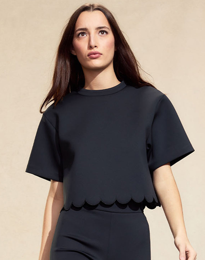 Ella Bonded Scallop Top