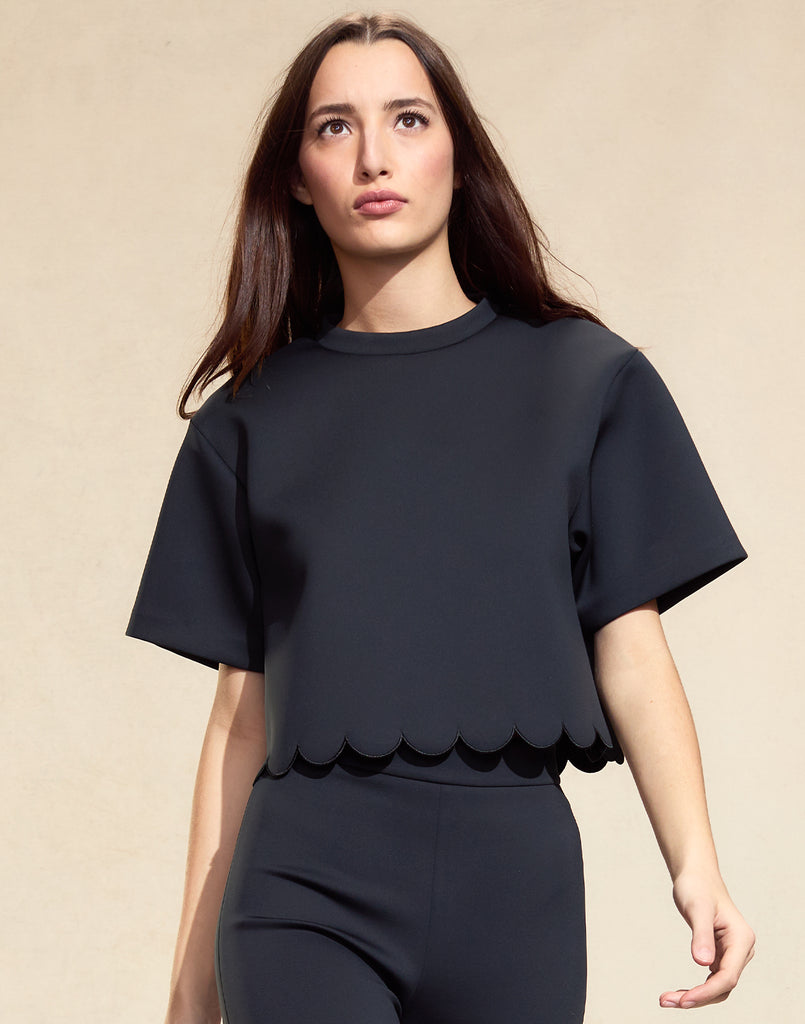 Cynthia Rowley Ella Bonded Scallop Top