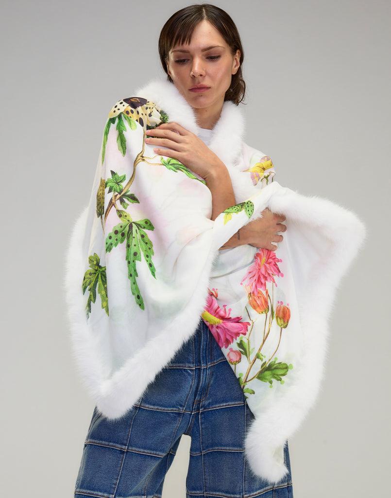 Faux Fur Trim Wrap