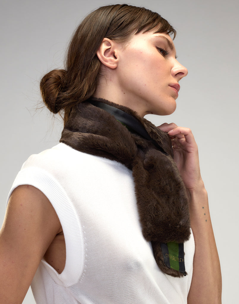 Out East Faux Fur Silk Scarf