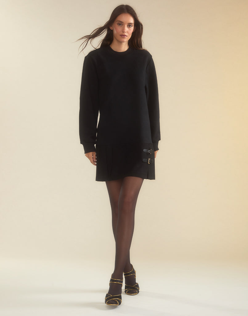 Preston Pleated Sweatshirt Dress