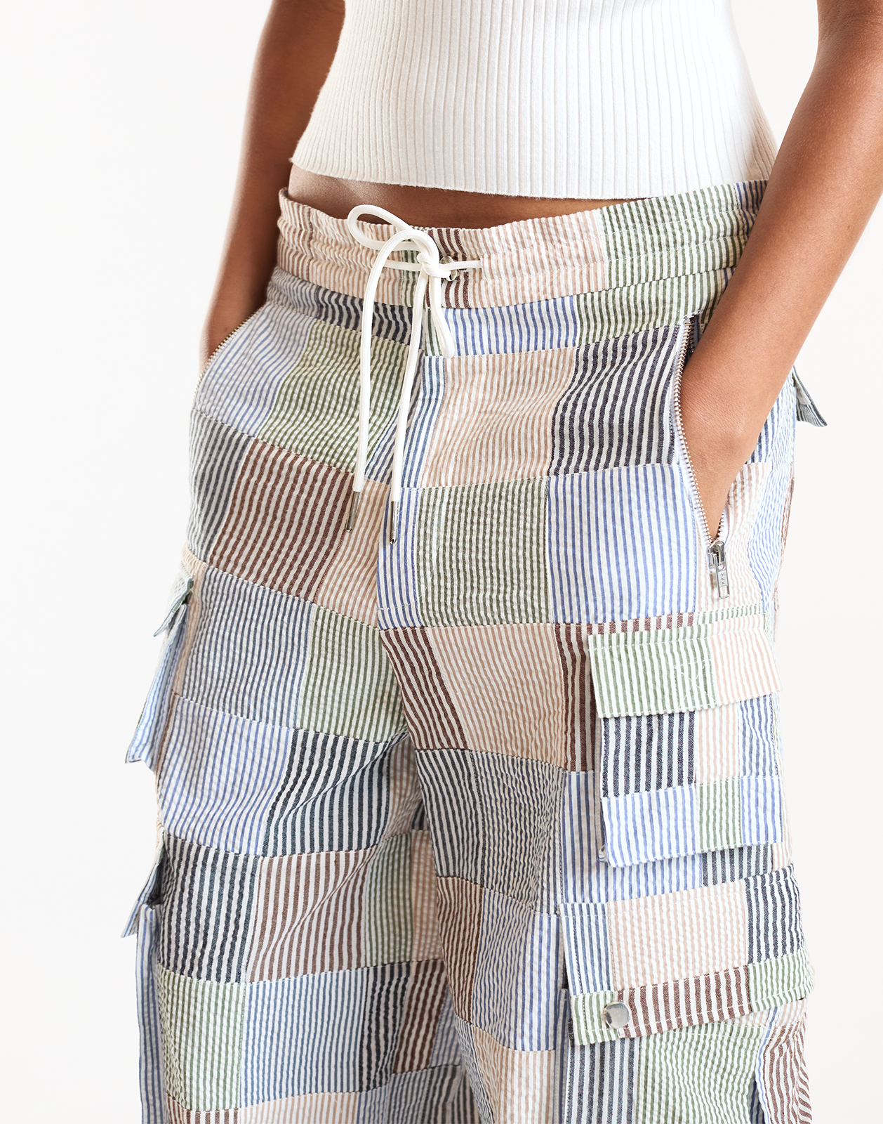 Millie Madras Cargo Pants – Cynthia Rowley Millie Madras Cargo Pants – Cynthia Rowley