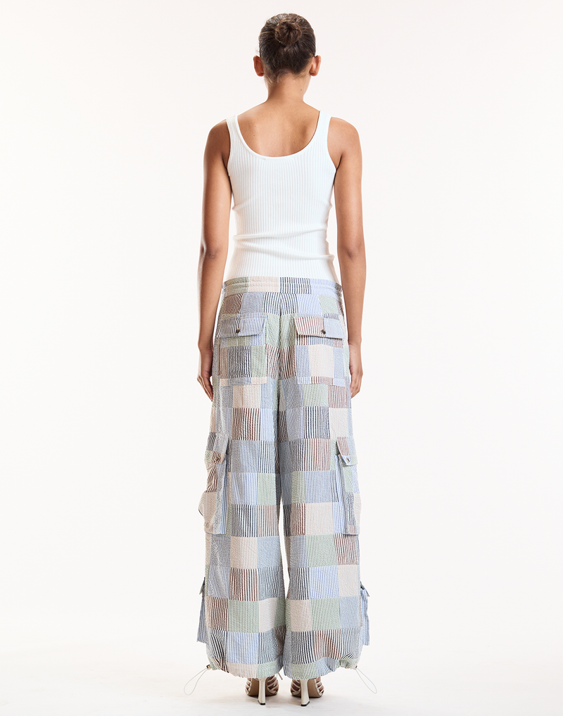 Multi Color Patchwork Cargo Pants  