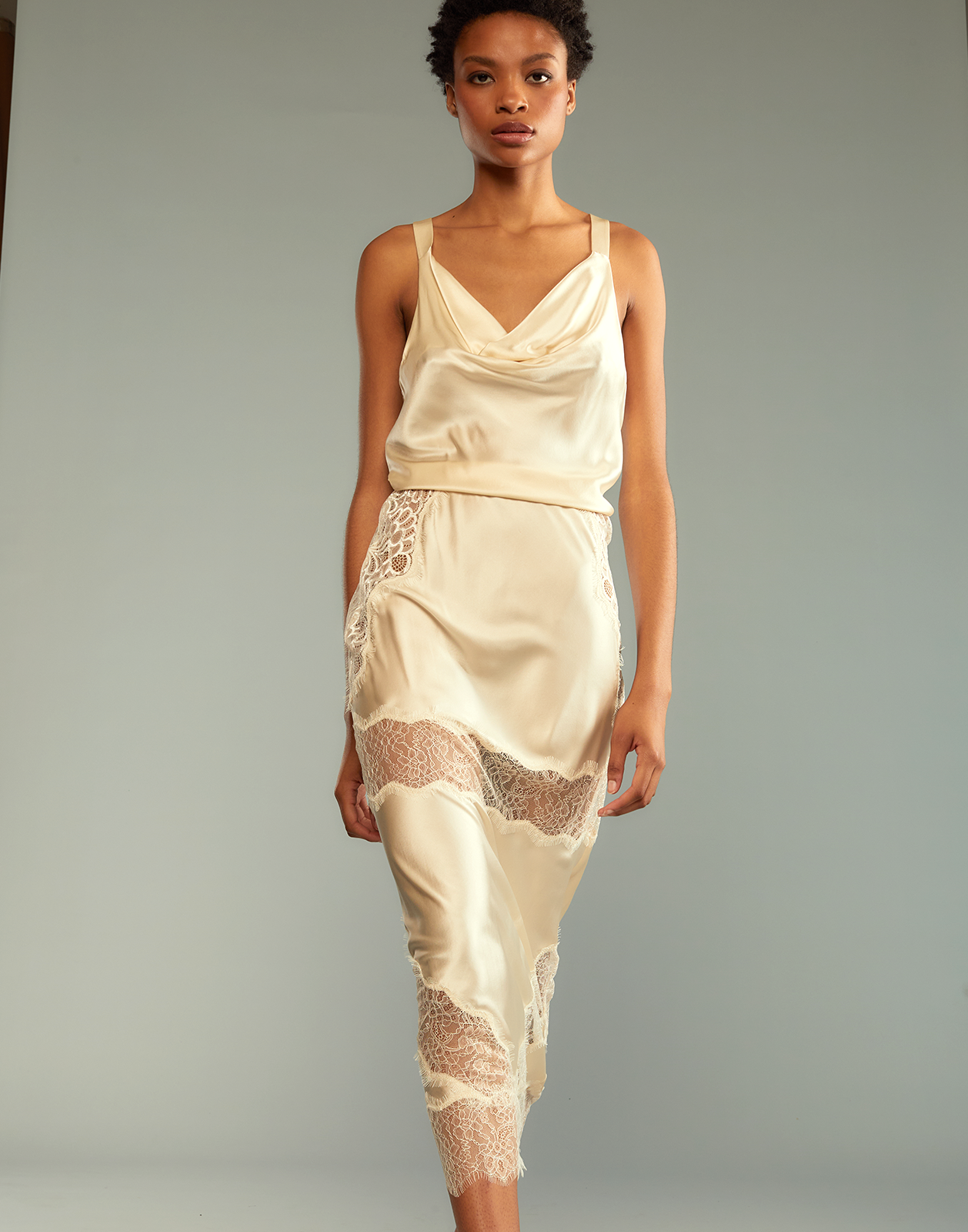 Silk sales skirt runway