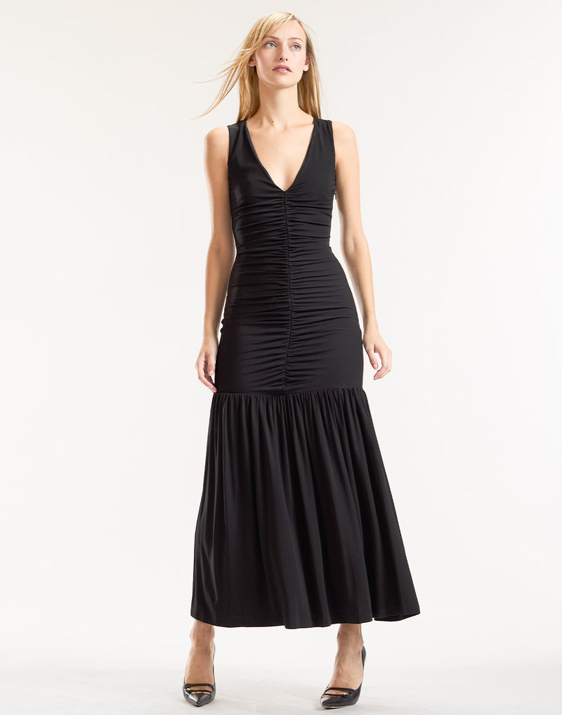 Sloane Ruched Matte Jersey Dress