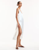 White Midi Snap Dress