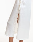White Midi Snap Dress