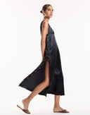 Black Midi Snap Dress