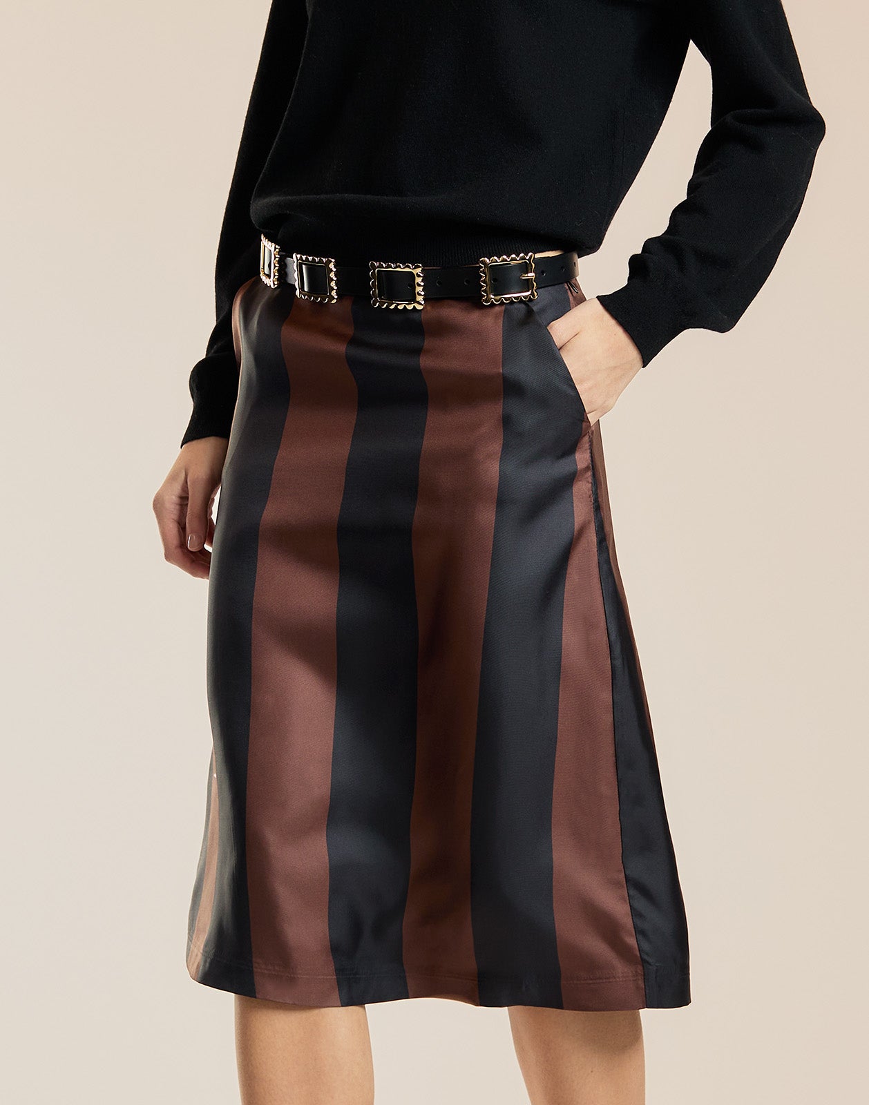 Stripe Collectible Silk Skirt
