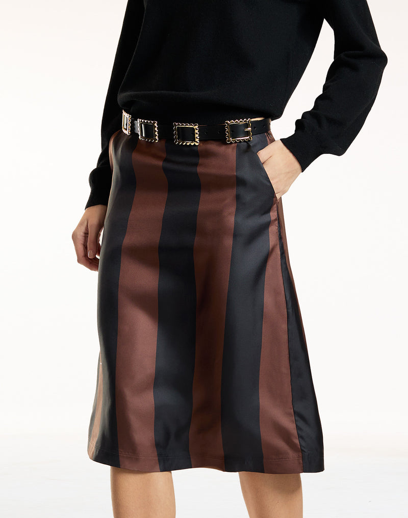 Stripe Collectible Silk Skirt