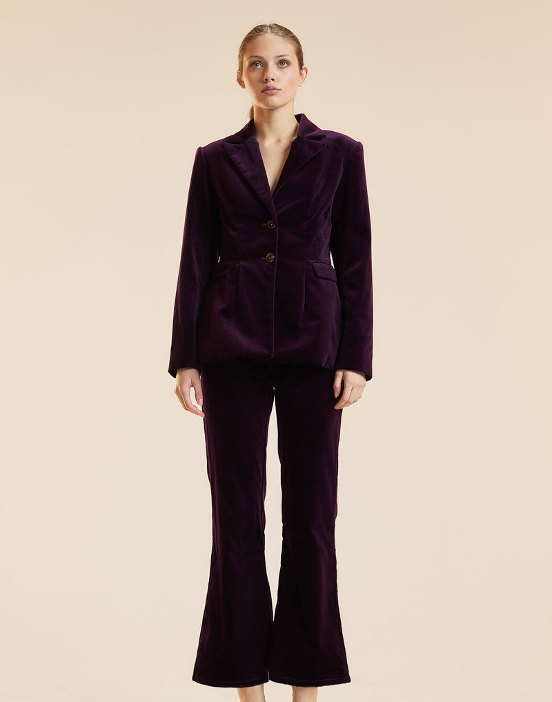 Velveteen Suit in purple