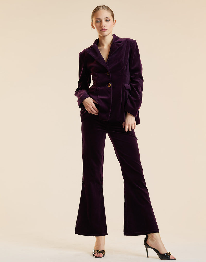 Velveteen Suit in purple