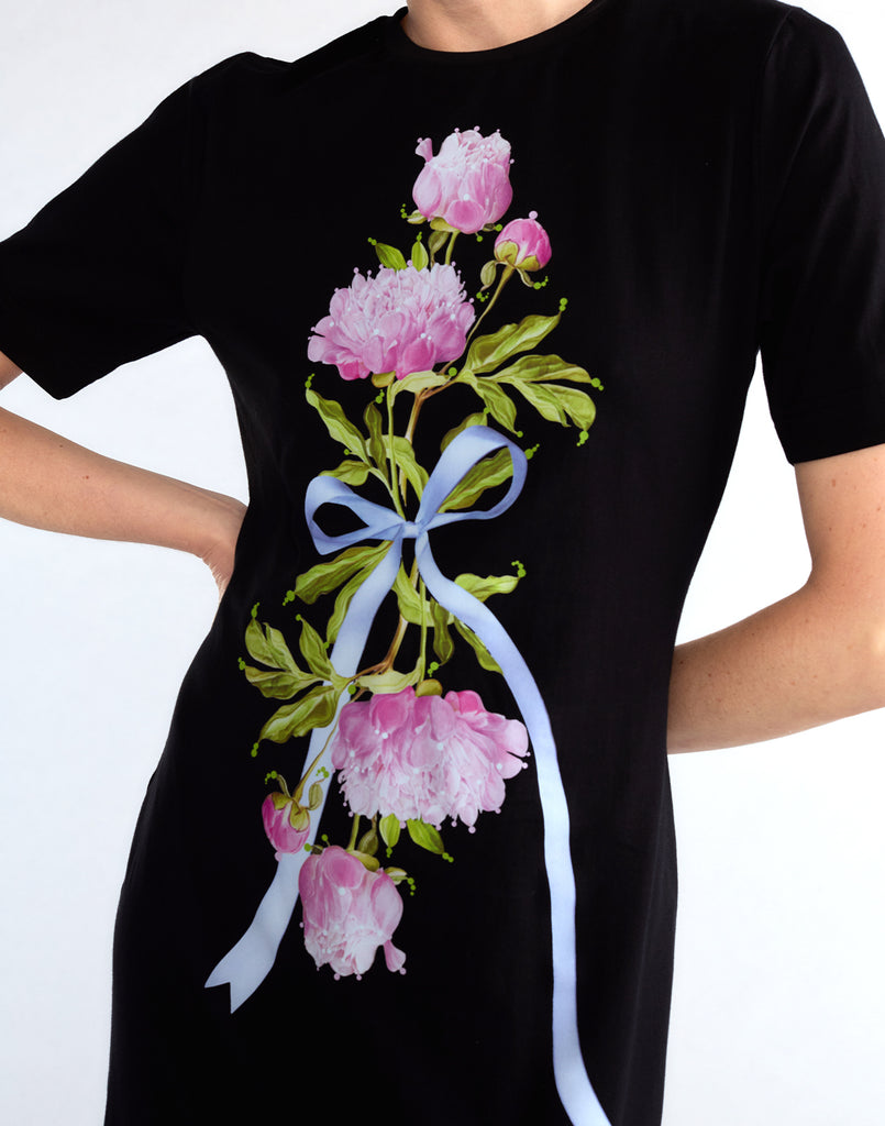 Bouquet Ribbon Tee Dress