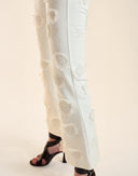 Embroidered Floral Applique Pant