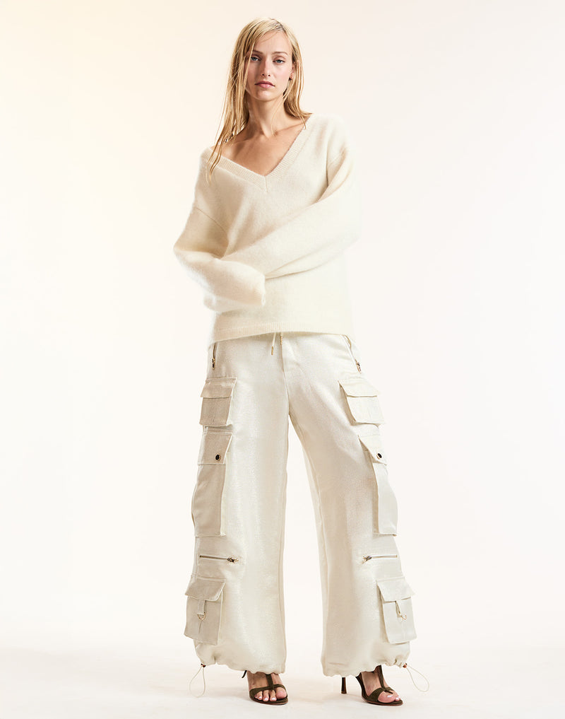 Metallic Cargo Pants